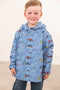 Lighthouse AW26 Blue Farm Print Waterproof Insulated Fleece-Lined Finlay Coat