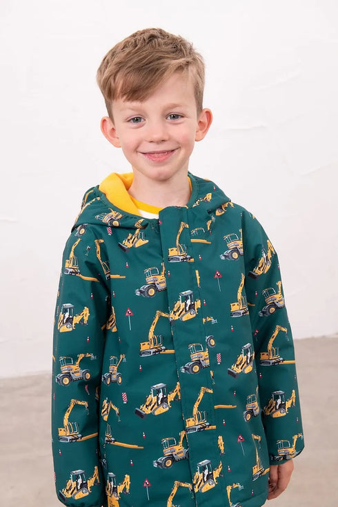 Lighthouse Kids AW26 JCB Print Waterproof Insulated Fleece-Lined Finlay Coat