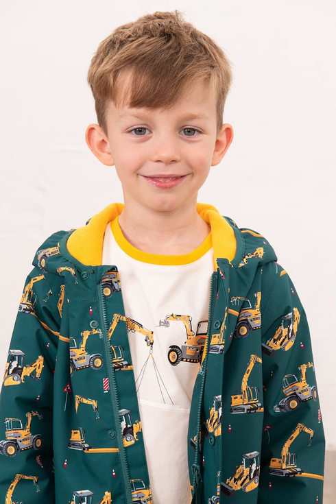 Lighthouse Kids AW26 JCB Print Waterproof Insulated Fleece-Lined Finlay Coat
