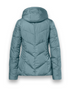 District Women's Mineral Blue Mid-Length Quilted Jacket with Detachable Hood