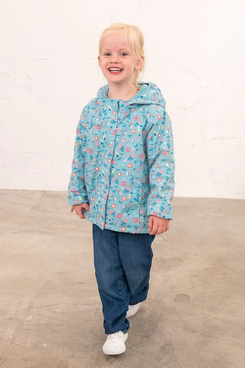 Lighthouse Freya AW26 Country Cottage Light Blue Floral Print Waterproof Coat