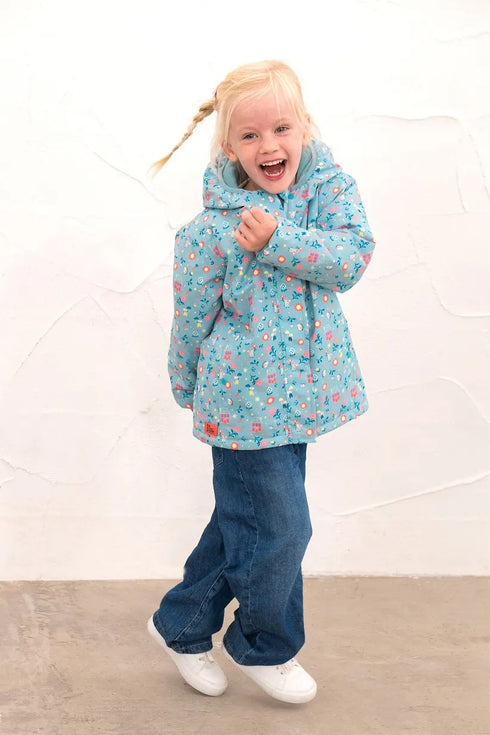 Lighthouse Freya AW26 Country Cottage Light Blue Floral Print Waterproof Coat