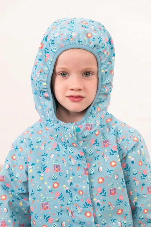 Lighthouse Freya AW26 Country Cottage Light Blue Floral Print Waterproof Coat