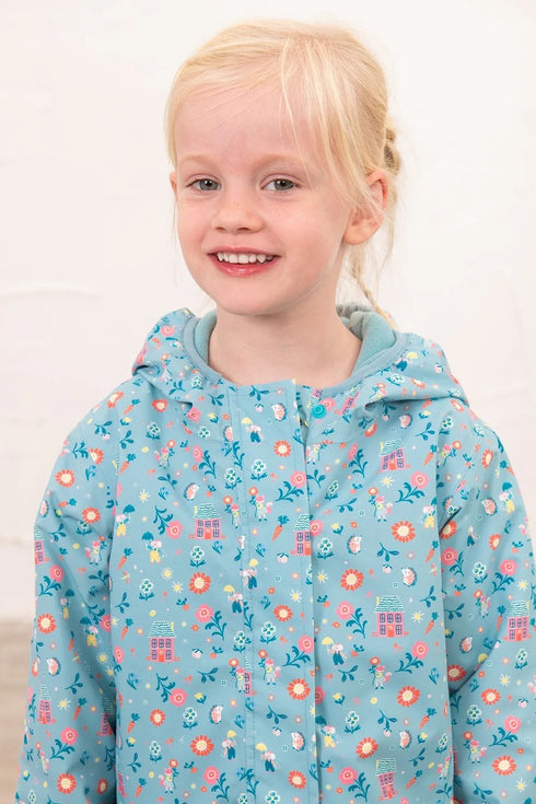 Lighthouse Freya AW26 Country Cottage Light Blue Floral Print Waterproof Coat