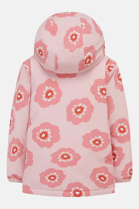 Lighthouse Kids AW26 Pink Large Flower Print Waterproof Insulated Fleece-Lined Freya Coat