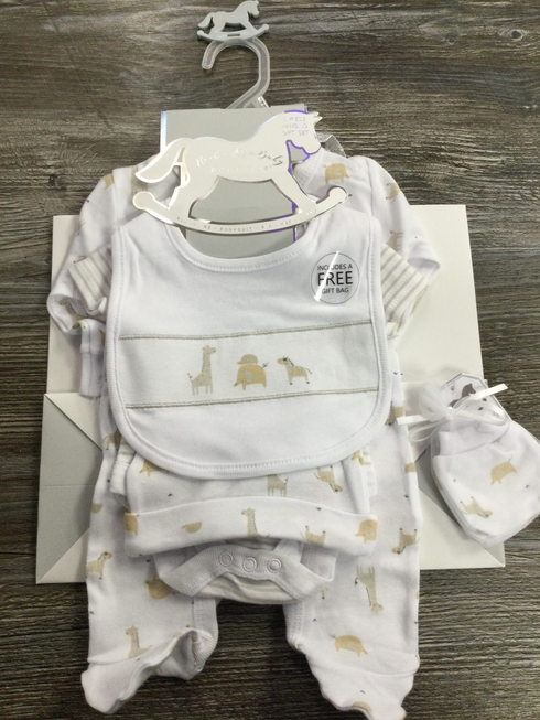 Rock a Bye Baby Unisex 5 Piece Animal Print Gift Set G12579