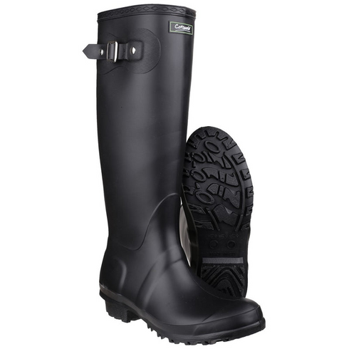 Cotswold Womens Sandringham Buckle-Up Waterproof Wellington Boots in Black