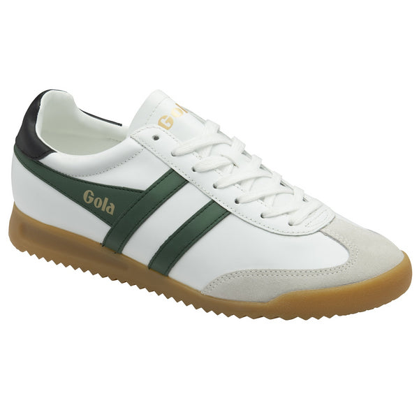 Gola Classics Men's Torpedo Leather White/Evergreen/Black Trainers CMB622IN