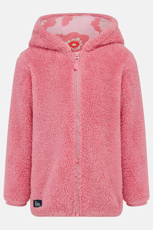Lighthouse Kids Pink Hooded Gracie Fleece with Floral Jersey Lining