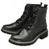Lotus Grey Patent Jojo Ankle Boots - Chunky Lace-Up Style ULB350GP00