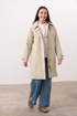 Lighthouse Hallie Clay Knee-Length Cotton-Rich Waterproof Coat