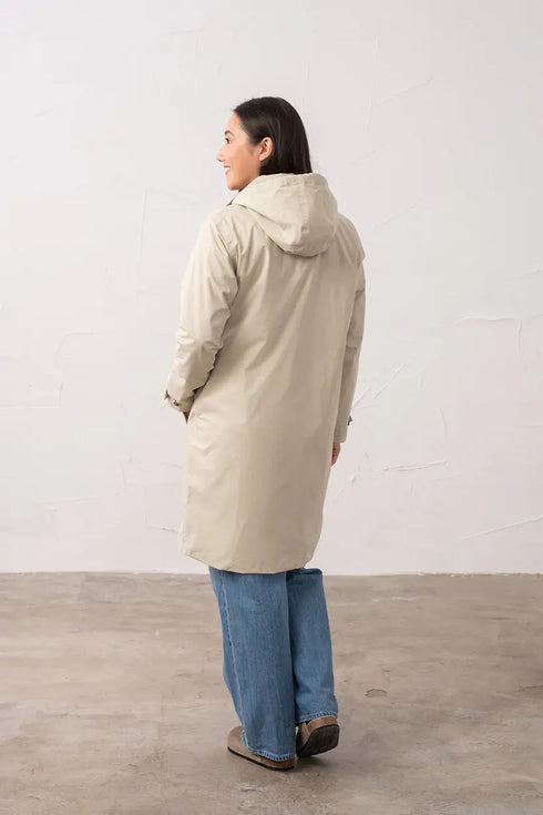 Lighthouse Hallie Clay Knee-Length Cotton-Rich Waterproof Coat