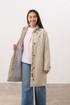 Lighthouse Hallie Clay Knee-Length Cotton-Rich Waterproof Coat