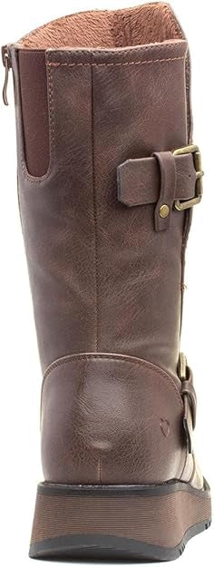 Heavenly Feet Hannah4 Wedge Zip Boot - Comfortable Mid-Calf Wedge Boot