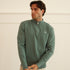 Walker and Hunt Huxley Quarter Zip Knit Sage Green Merino Wool Blend