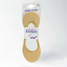 Marie Claire Natural Cotton Rich Invisible Footies 2 Pair Pack MC81C
