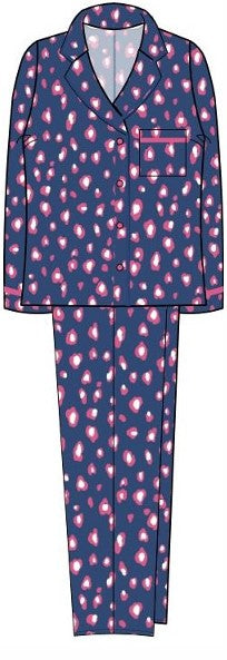Indigo Sky Bright Animal Wincey Pyjama IN45755