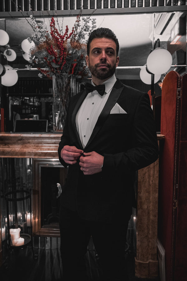 House Of U - James Two Piece Tuxedo with Satin Lapel In Black
