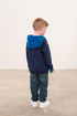Lighthouse Kids Navy and Blue Tractor Embroidered Cotton-Rich Jasper Hoodie