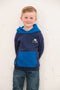 Lighthouse Kids Navy and Blue Tractor Embroidered Cotton-Rich Jasper Hoodie