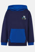 Lighthouse Kids Navy and Blue Tractor Embroidered Cotton-Rich Jasper Hoodie