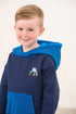 Lighthouse Kids Navy and Blue Tractor Embroidered Cotton-Rich Jasper Hoodie