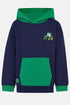 Lighthouse Kids Green Tractor Embroidered Cotton-Rich Jasper Hoodie