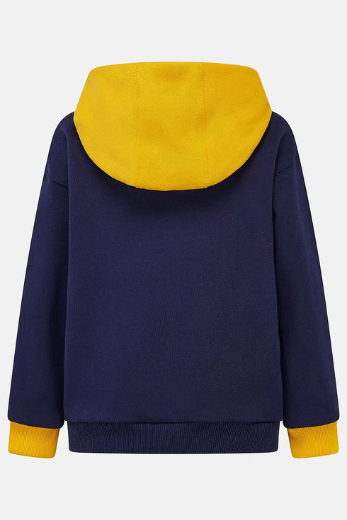 Lighthouse Kids Navy/Yellow JCB Embroidered Cotton-Rich Jasper Hoodie