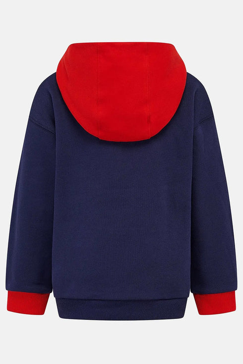 Lighthouse Kids Navy and Red Tractor Embroidered Cotton-Rich Jasper Hoodie