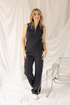 Kimara Women's Joyce High-Waist Straight Leg Pants Dark Blue