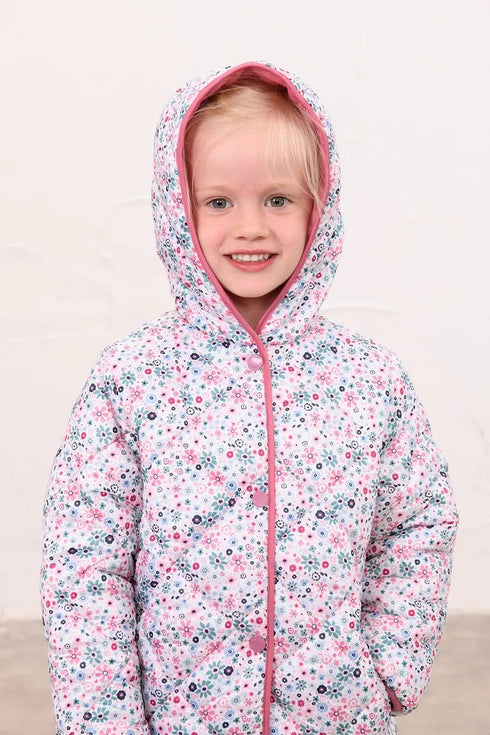 Lighthouse Kids Kenna AW26 Bold Floral Print Quilted Nylon Jacket