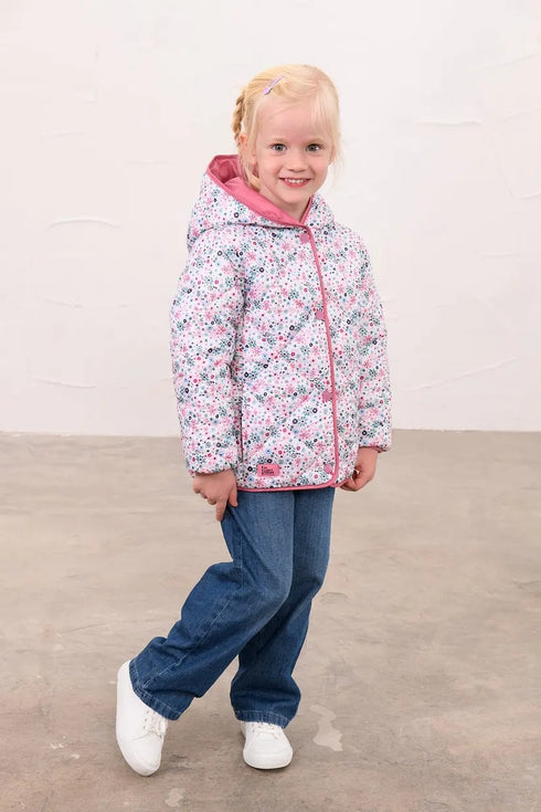 Lighthouse Kids Kenna AW26 Bold Floral Print Quilted Nylon Jacket
