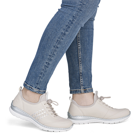 Rieker Women's Beige Slip-On Bungee Lace Trainers – L3259-60