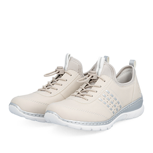 Rieker Women's Beige Slip-On Bungee Lace Trainers – L3259-60