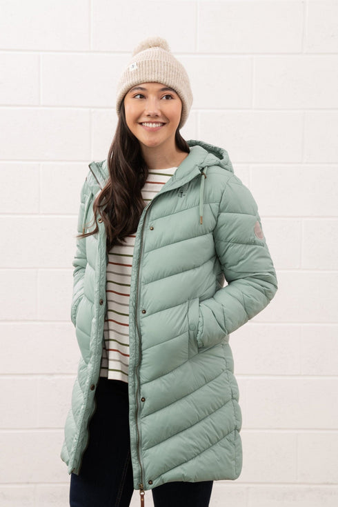 Lighthouse Laurel Womens Padded Mid-Length Coat Sage