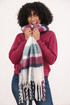 Lighthouse Brushed Finish Tasselled Cold-Weather Scarf - Duck Egg Berry Navy