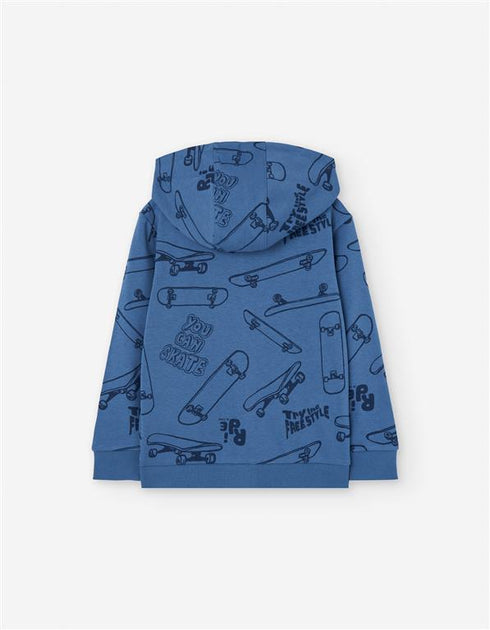 Losan Boys' Skateboard Full Zip Hoody - Blue B0201_25009