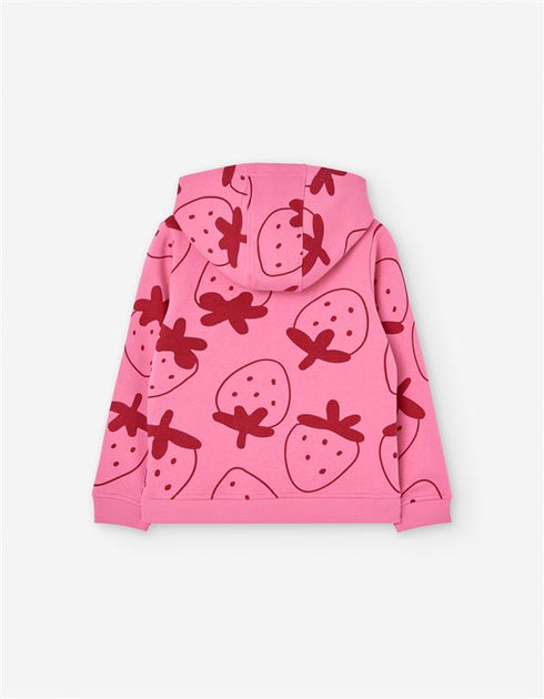 Losan Girls' Full-Length Zip Hoody with Strawberry Print - G0201_25011
