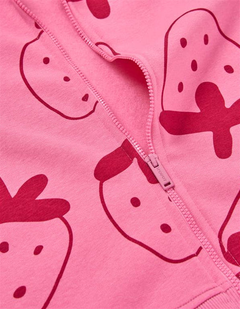 Losan Girls' Full-Length Zip Hoody with Strawberry Print - G0201_25011