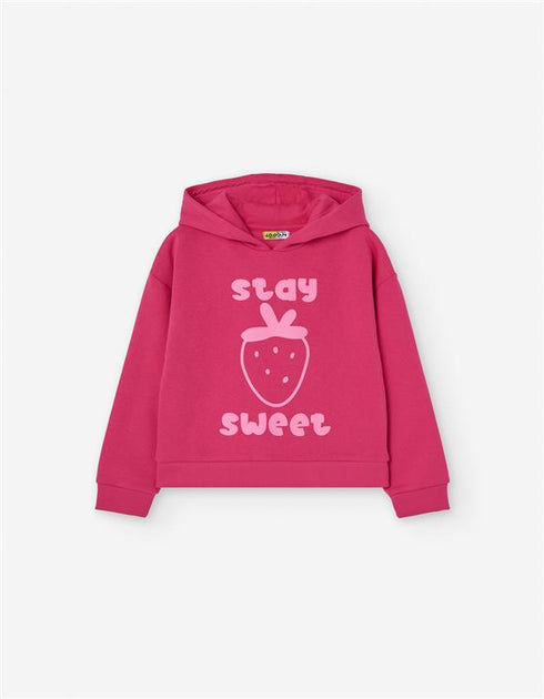 Losan Girls' Pink Hoody - Strawberry Print G0201_25007