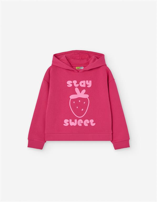 Losan Girls' Pink Hoody - Strawberry Print G0201_25007