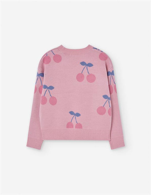 Losan Girls' Long Sleeve Knit Sweater Top with Cherry Design - G0202_25012