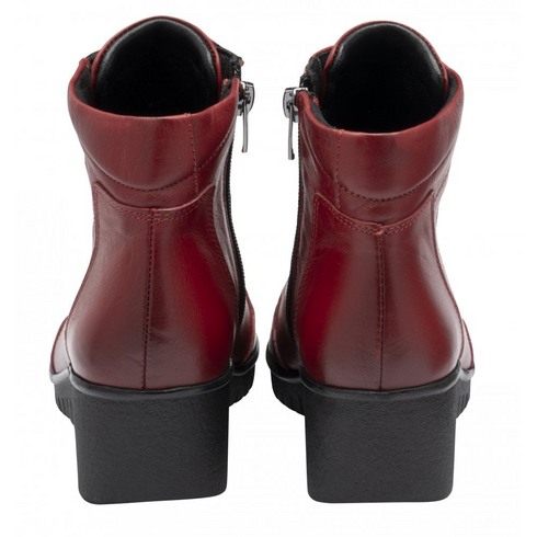 Lotus Myrthe Women's Red Leather Wedge Ankle Boots ULB558RR0