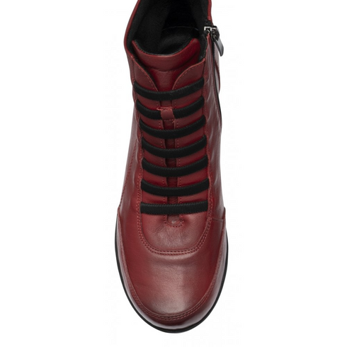 Lotus Myrthe Women's Red Leather Wedge Ankle Boots ULB558RR0
