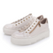Rieker Women's Beige & Gold M1953-80 Patent Lightweight Wedge Sneakers with Elastic Laces & Zip