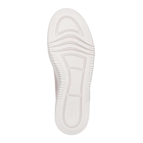 Rieker Women's Beige & Gold M1953-80 Patent Lightweight Wedge Sneakers with Elastic Laces & Zip