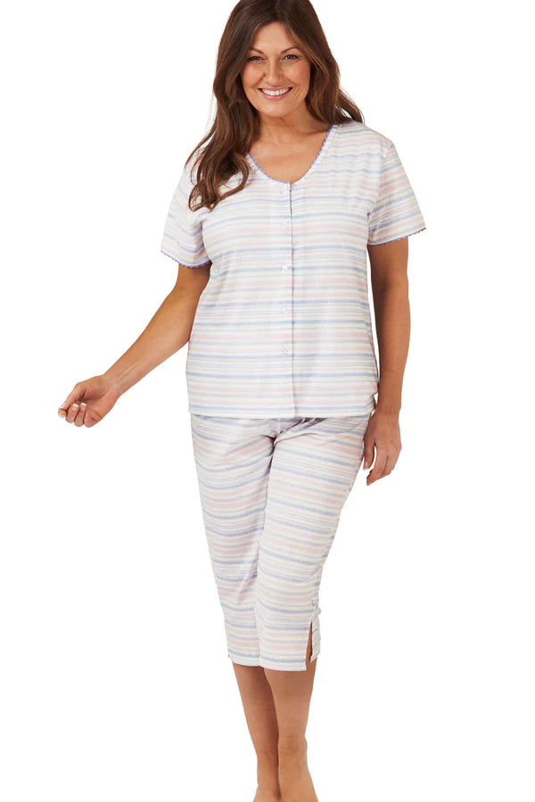Marlon Short Sleeve Striped Capri Pjammas