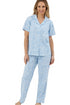 Marlon Linear Floral Pure Cotton Jersey Short Sleeved Revere Pyjama MA44306