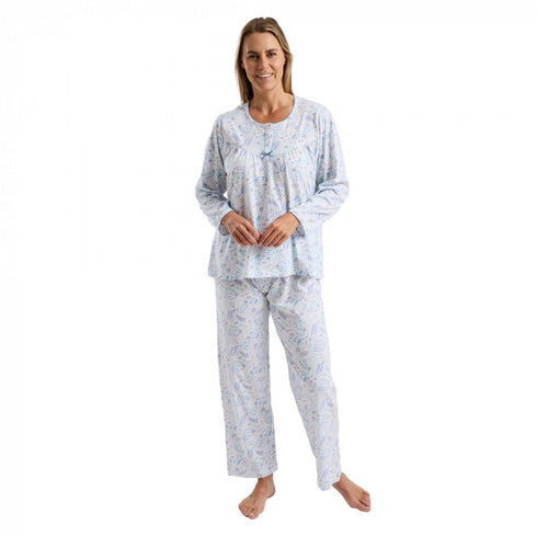 Marlon Women's Floral Cotton Long Sleeve Jersey Pyjama Set - MA45779