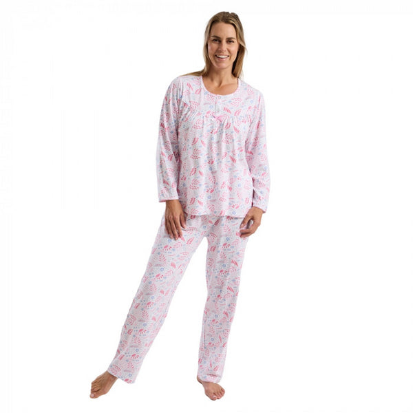 Marlon Women's Floral Cotton Long Sleeve Jersey Pyjama Set - MA45779